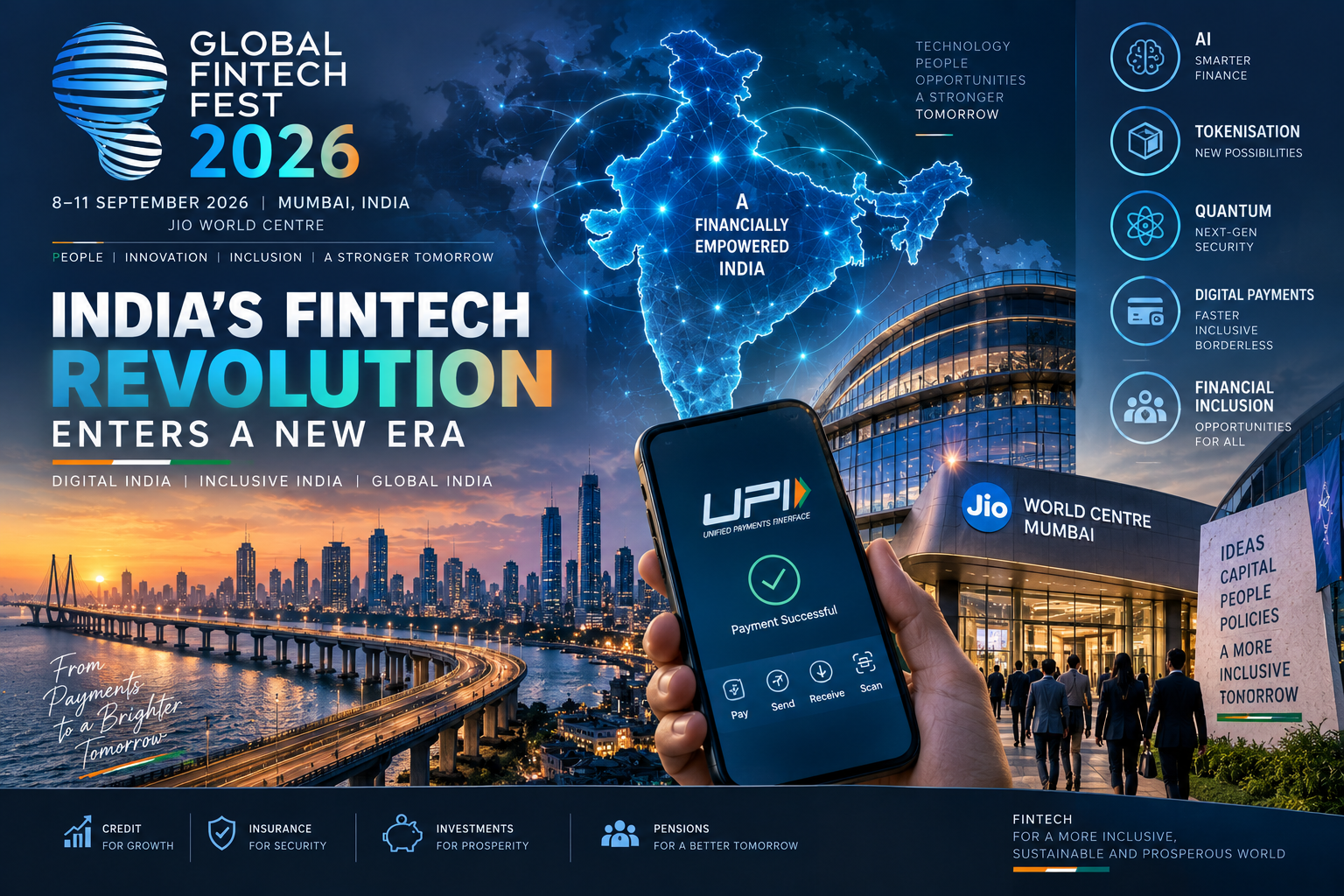 Global Fintech Fest 2026 in Mumbai highlighting UPI, AI and India's fintech revolution